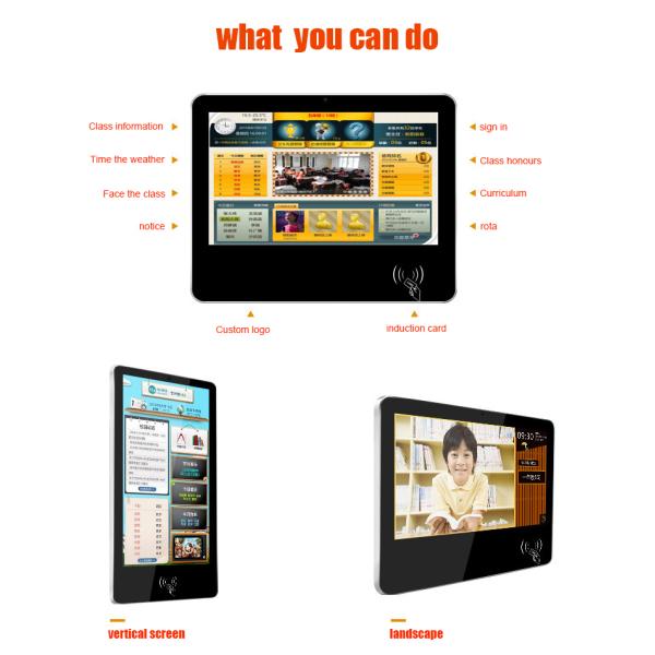 Classroom Sign In Card Reader Attendance Station Wall Advertising Display Kindergarten Management System