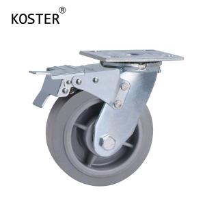 China 350kg Heavy Duty Shopping Trolley Caster Wheels Zinc Plated Diameter 100mm for Industry on sale