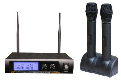 670S Pro Dual wireless microphone system UHF fixed frequency LCD digital display 2MICS