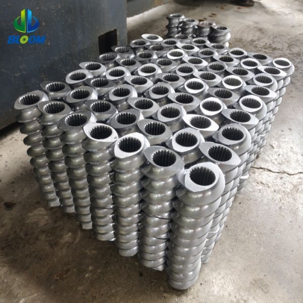 High Precision Twin Screw Elements with 38CrMoAl CR12MoV and W6542 Alloys for Polymer Compounding Extruders