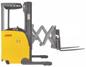  Electric Seated Reach Truck Forklift 1.5 Ton Load Capacity With Double Scissor Manufactures