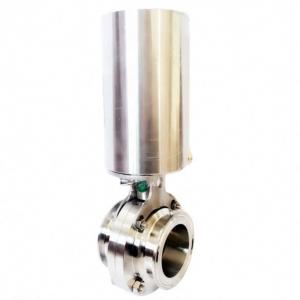  Sanitary Stainless Steel 304 316L Pneumatic Butterfly Valve With Pneumatic Actuator Manufactures