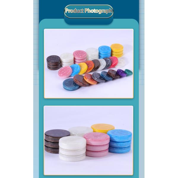 2 Inch 50mm 2 In 1 Colorful Backgammon Set , Marble Backgammon Checkers Set