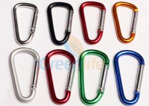 China Anti - Lost Metal Carabiner Clip D Hooks Standard Different Colors For Lanyards on sale