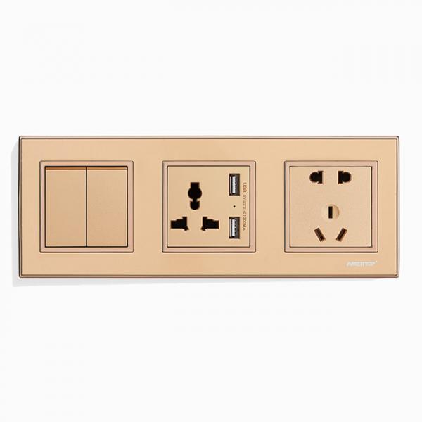 Unique Brass Switches And Sockets Wall Switch For Apartment / Villa