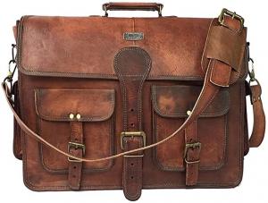  400g 14 Inch Vintage Handmade Leather Messenger Bag For Laptop Briefcase Manufactures