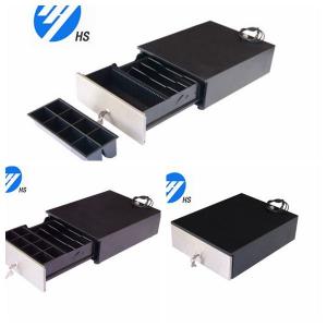  Custom Black Electronic Cash Drawer With Metal Front Panel For POS Machine Manufactures