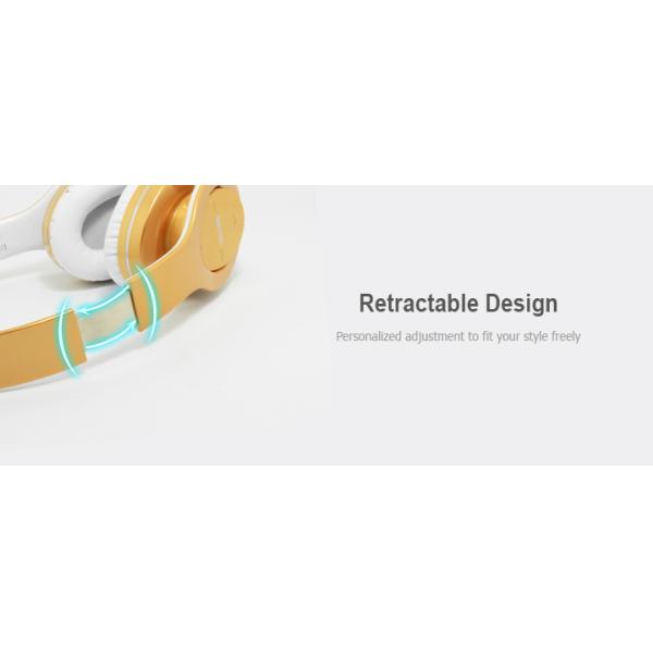 Red Four Channels Wireless Foldable Bluetooth Headphones With Line In