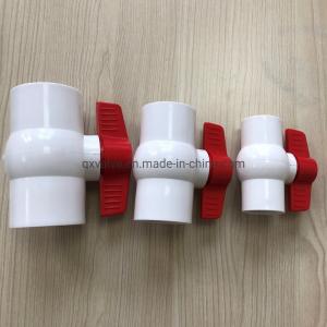 China 1/2 prime prime Inch PVC One Way Ball Valve Red Handle for UV Protection and Industrial on sale