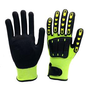 China HTR Cut Resistant TPR Guards Gloves Heavy Duty Bumpers Work Glove Vibration Dampening Machine Gloves For Mining Oilfield on sale