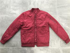  Red 100% Polyester Bomber Puffer Jacket , Male Bomber Jacket TW74264 Manufactures