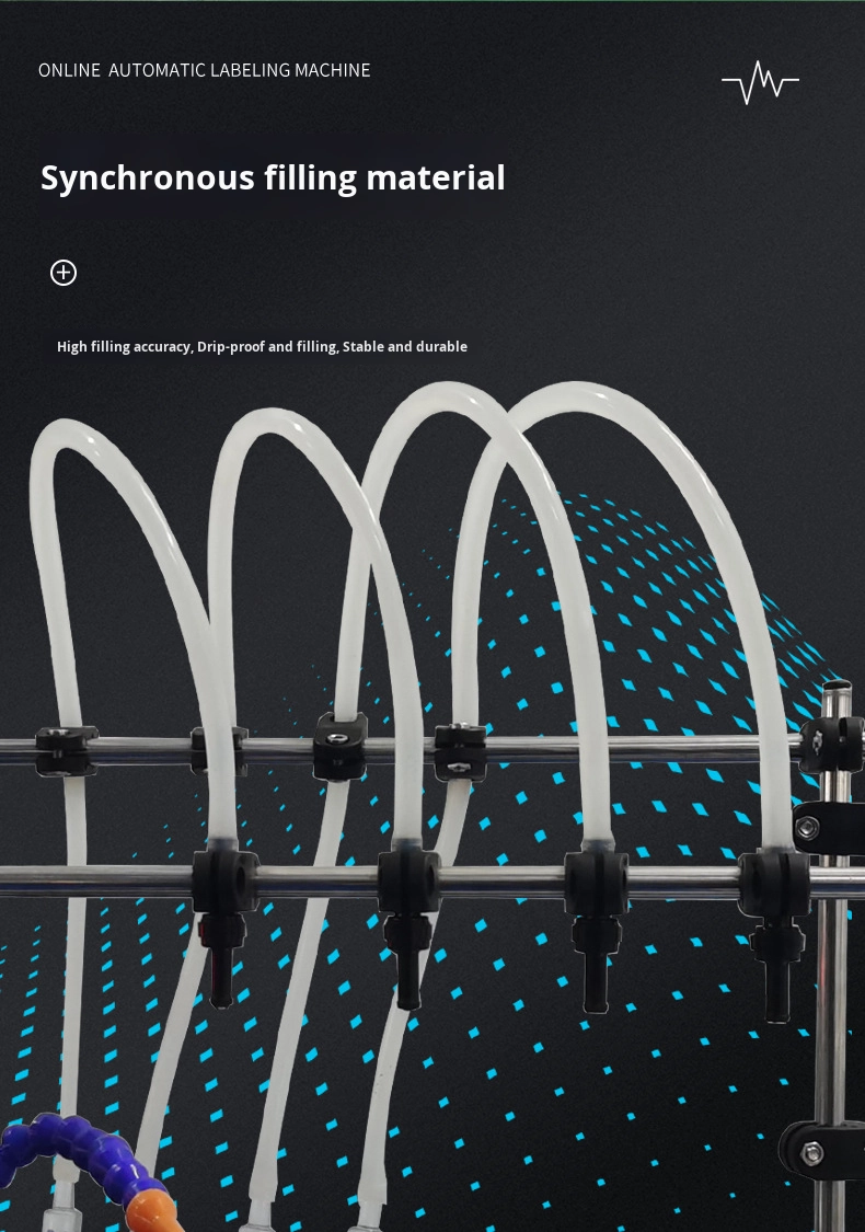 Simple Operation Automatic Four Head Filling Machine Oral Liquid Filling Machine for Milk Juice Soy Sauce Vinegar