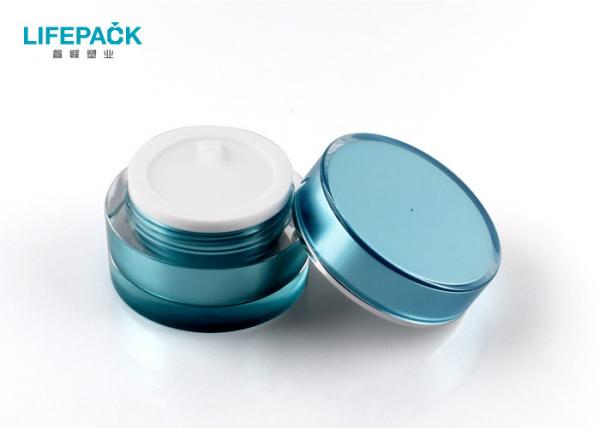 Quality Plexiglass Cylinder Jars , 50g Organometallic Blue , Makeup Jars for sale