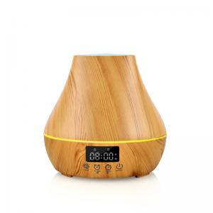  Alarm Clock 400ml Wood Grain Aroma Diffuser With Power Off Protection Manufactures