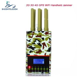 China 6 Antennas GPS Lojack Mobile Phone Jammer 20m Camouflage on sale