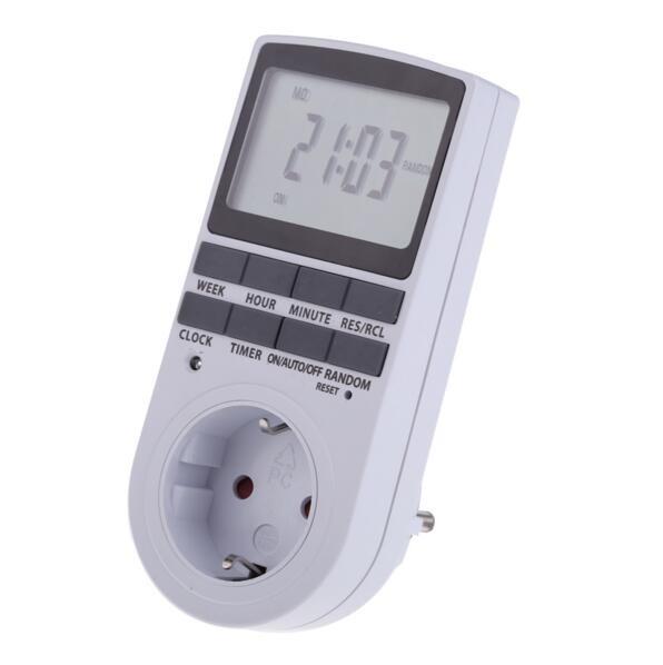 Quality EU Plug 24 Hour Programmable Mechanical Electrical Plug Program Timer 7 Dayeek Digital LCD Display for sale