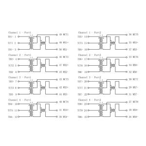 749020022A Dual 1000Base-T Ethernet Magnetic Transformers LP5020NLR