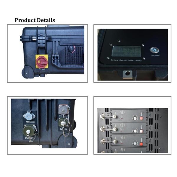 Draw - Bar Box Drone Signal Jammer Portable With 360 Watts , 1000m Jamming Range