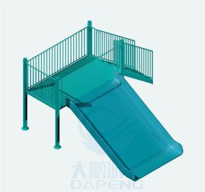 China 1.5m High FRP Swimming Pool Water Slide Family Blue Water Slide Anti Rust on sale