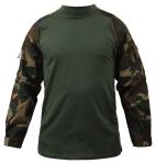 Digital Woodland Tactical Combat Shirt Breathable Polyester Fabric