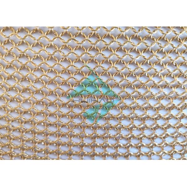 Metal Ring Mesh Brass Color String Curtains