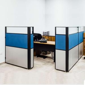 China Blue Single Cubicle Office Workstation Desks 30mm With Divided Boards on sale