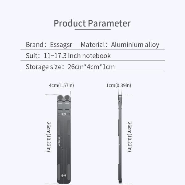 Adjustable Aluminum Laptop Stand Foldable Waterproof At Office Home Trip