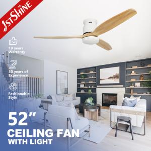 China 15CM Suspender Natural Wood Blades LED Ceiling Fan for Customizable Energy Efficiency on sale