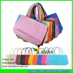 China LUDA soft paper straw ladies handbags cheap straw handbags for promotion on sale