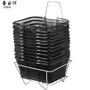 Factory Custom Size Color Retail Black Metal Wire Mesh Shopping Basket Fish Hook Manufactures
