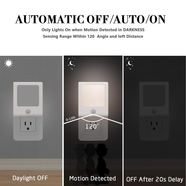 2 Pack DC6V PIR Adjustable Smart Sensor Night Light For Garage Utility Room