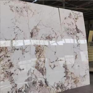 China Sustainable Living Glossy Marble Bamboo Charcoal Board Veneer Marble Fiber Wall Panel on sale