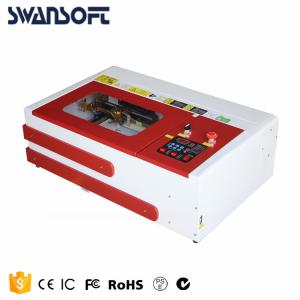 China SWANSOFT mini lazer engraver, small mini co2 40W laser rubber stamp engraving machine 3020 on sale