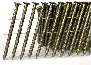  120pcs / Coil Coil Roofing Nails Yellow Twisted Shank Construction Manufactures