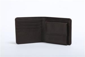  Black Men PU Leather Wallet With Coin Pocket Two Layer Portable 12.5*8.5 Cm Manufactures