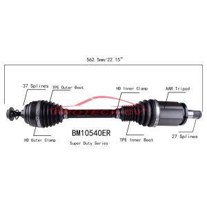 Buy cheap Cold Forging Grinding CV Axle Assembly BM10540ER EXTREME Weather Unit from wholesalers