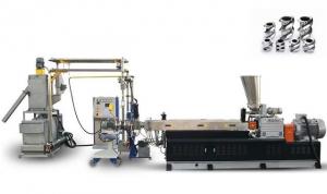 China Double Screw Hot Cutting Pvc Pelletizing Machine , Plastic Pelletizing Equipment 60KW on sale