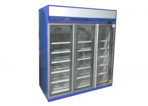  Top Mount Three Glass Swing Door Refrigerator Fan Cooling Manufactures