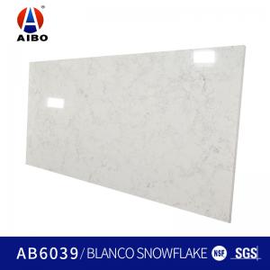 China Sparkle White Grey Veined 3200*1600 Artificial Quartz Slabs Home Decoration on sale