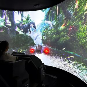Dynamic Virtual Reality Simulator Cinema Track Wall Projection