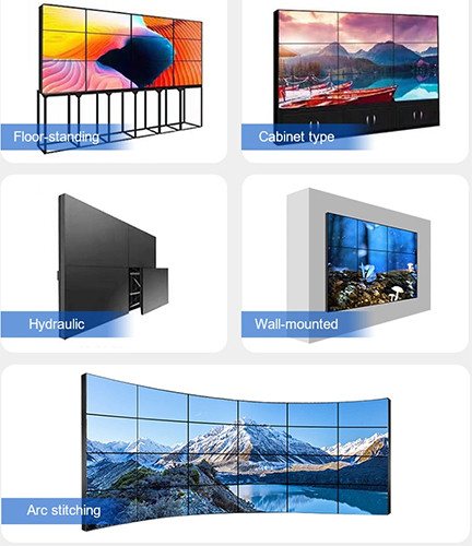 Narrow bezel LCD vide wall with mounting brackets