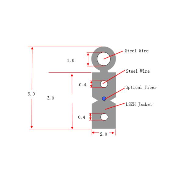 Indoor 1 Core 2 Cores 2.0x3.0mm SC UPC To SC UPC FTTH Drop Cable Patch Cord LSZH