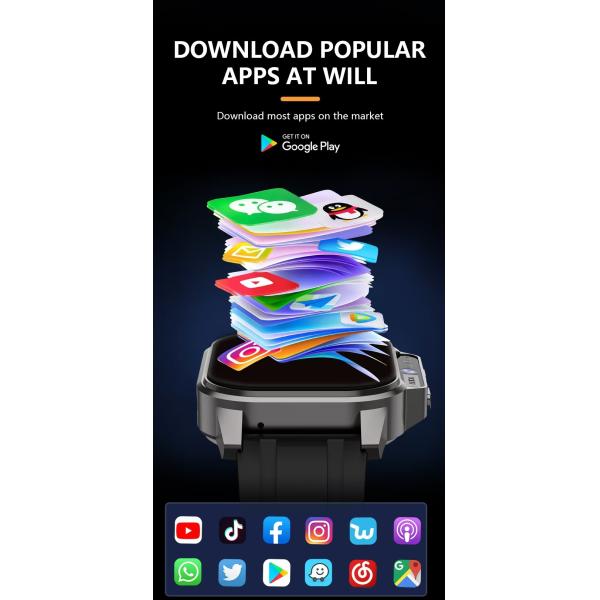 B22 Heart Rate And Oxygen Monitor Watch 2.13 inch HD Camera Smart Watch Video Call