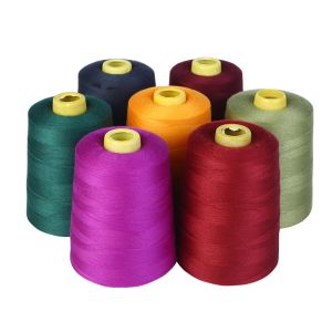 100% Virgin Spun Multi Colored Sewing Thread , Knitting Weaving Polyester Core