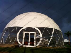  UV Resistance Outdoors Geodesic Dome Tent , White Small Dome Tent With Glass Door Manufactures