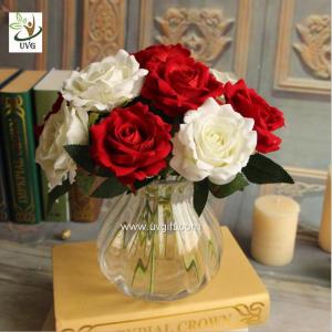  UVG FRS66 Floral design in cheap artificial red rose flower for wedding themes table decoration Manufactures