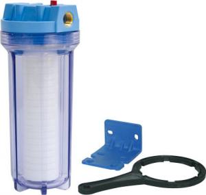  Clear And Blue Water Filter Parts , Refillable Filter Cartridge Housing Manufactures