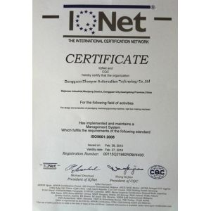 DONGGUAN ZHUOYUE AUTOMATION TECHNOLOGY CO., LTD Certifications