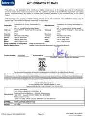 Guangzhou HY Energy Technology Limited Corp. Certifications