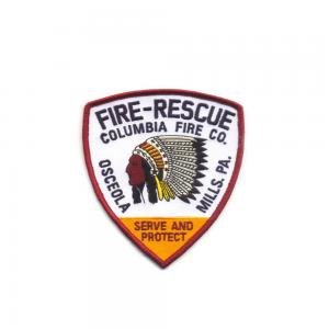  Company Custom Patches Logo Embroidery Merrowed Badge Fire Rescue Iron On Patch Manufactures